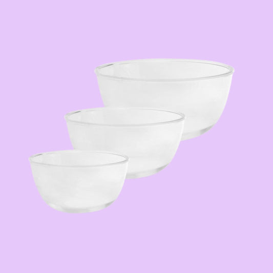 Set Of 3 Glass Mixing Bowls