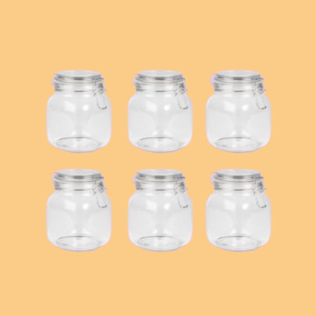 1L Glass Storage Jars x6