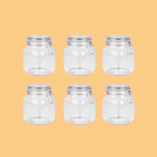 6 1L Glass Storage Jars