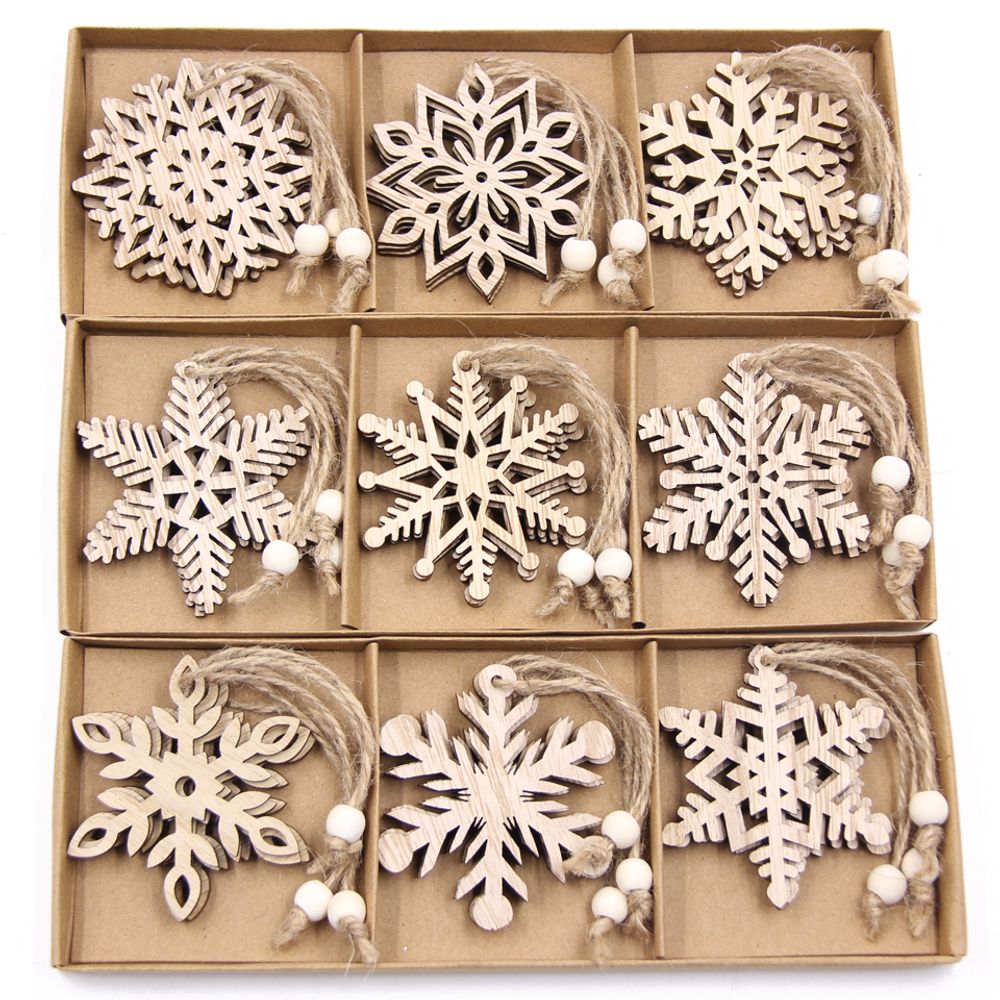 Wooden Snowflake Decorations