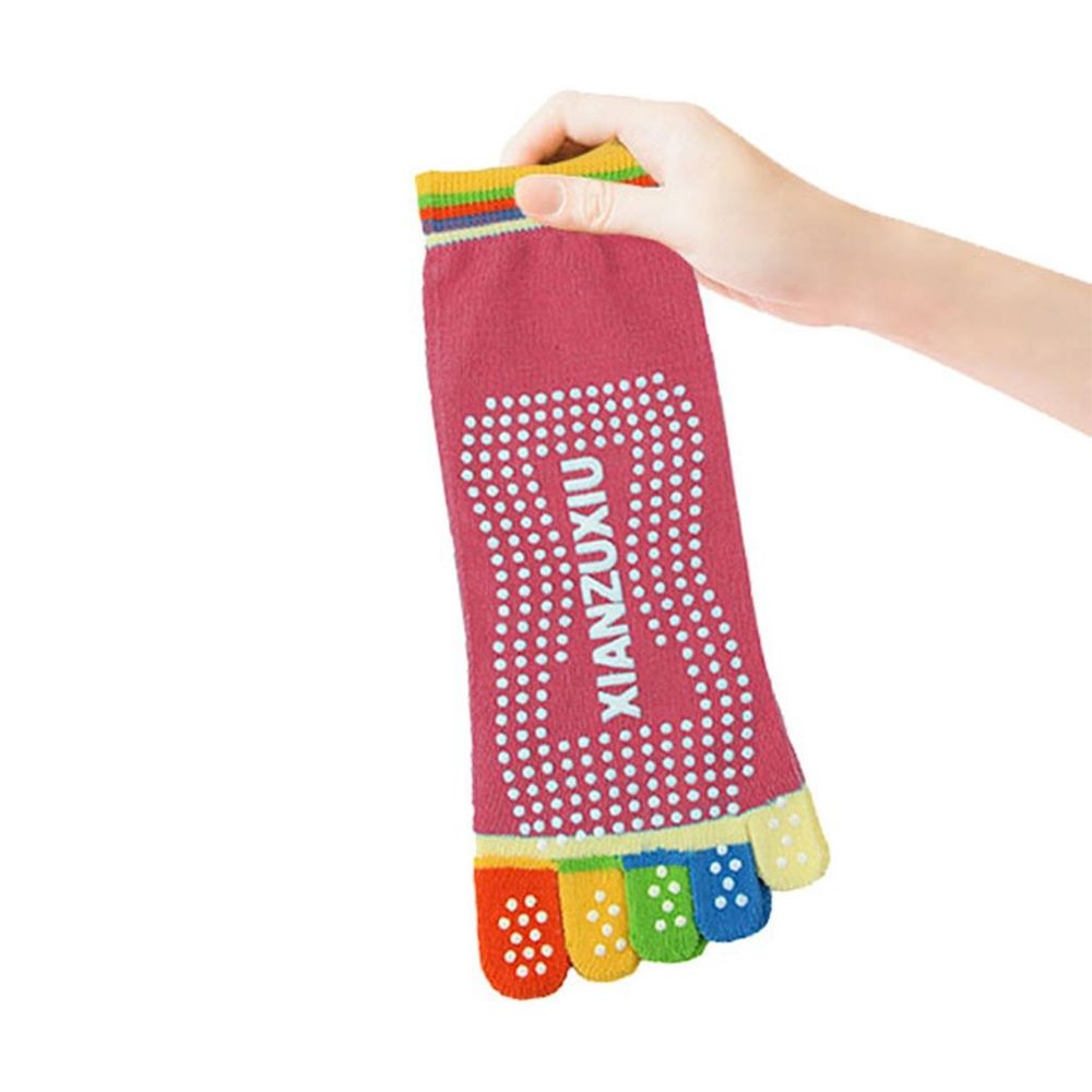 Anti Slip Pink Yoga Toe Socks