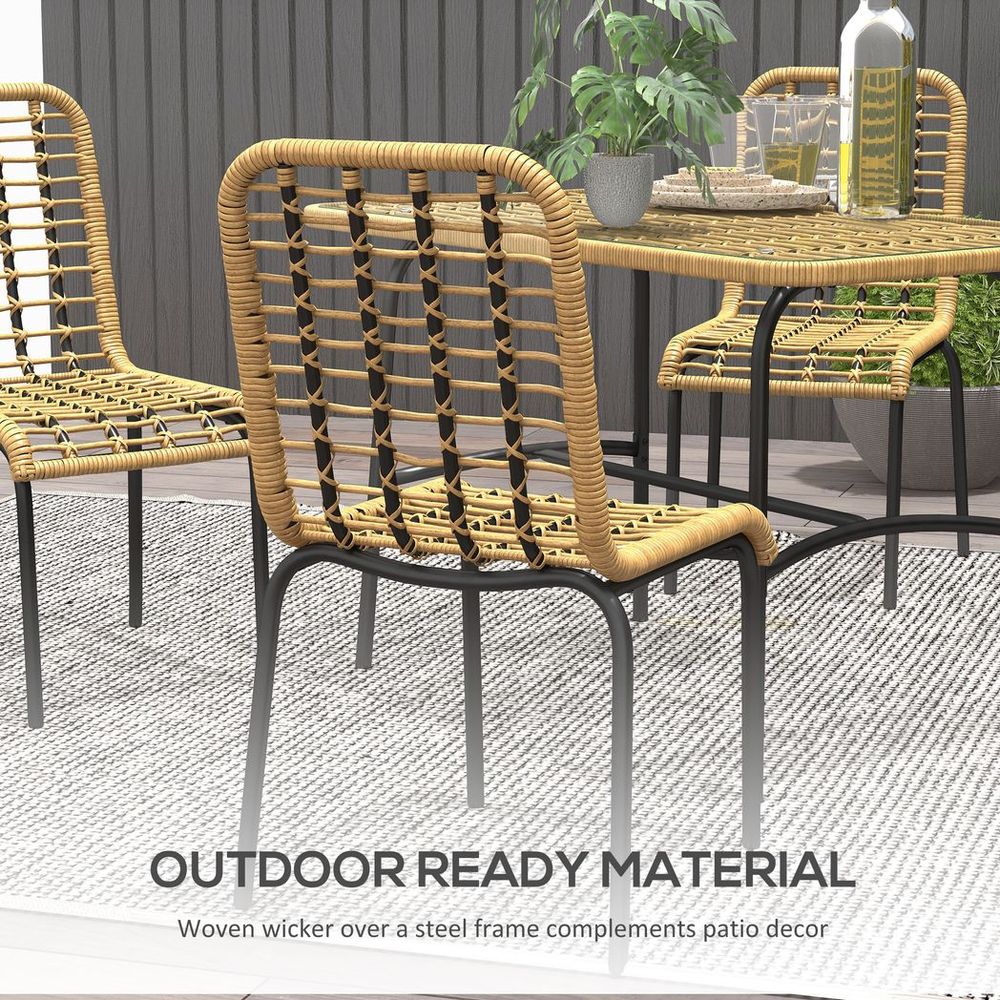 Glass Table & 4 Chairs Garden Set