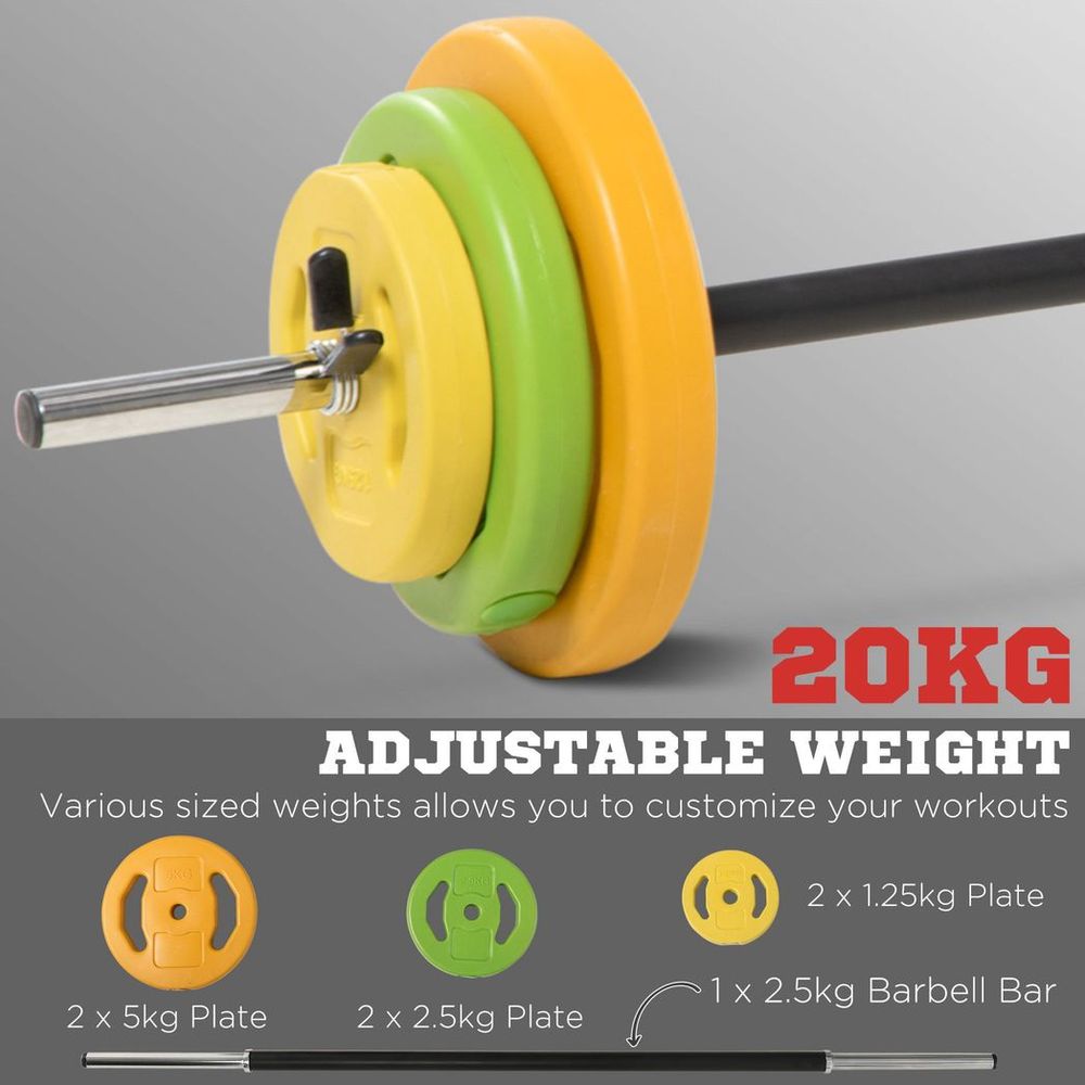 20kg Barbell Non Slip Handle Set