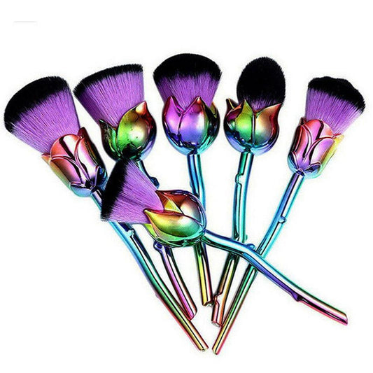 Rose Makeup Brushes Rainbow