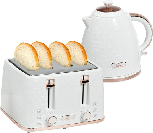 Kettle and Double Toaster Set White