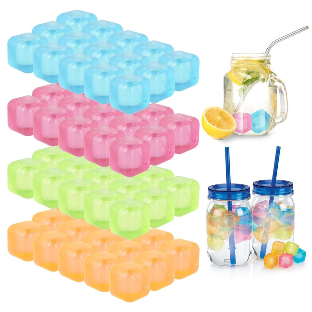 Multi Coloured Reusable Ice Cubes x60