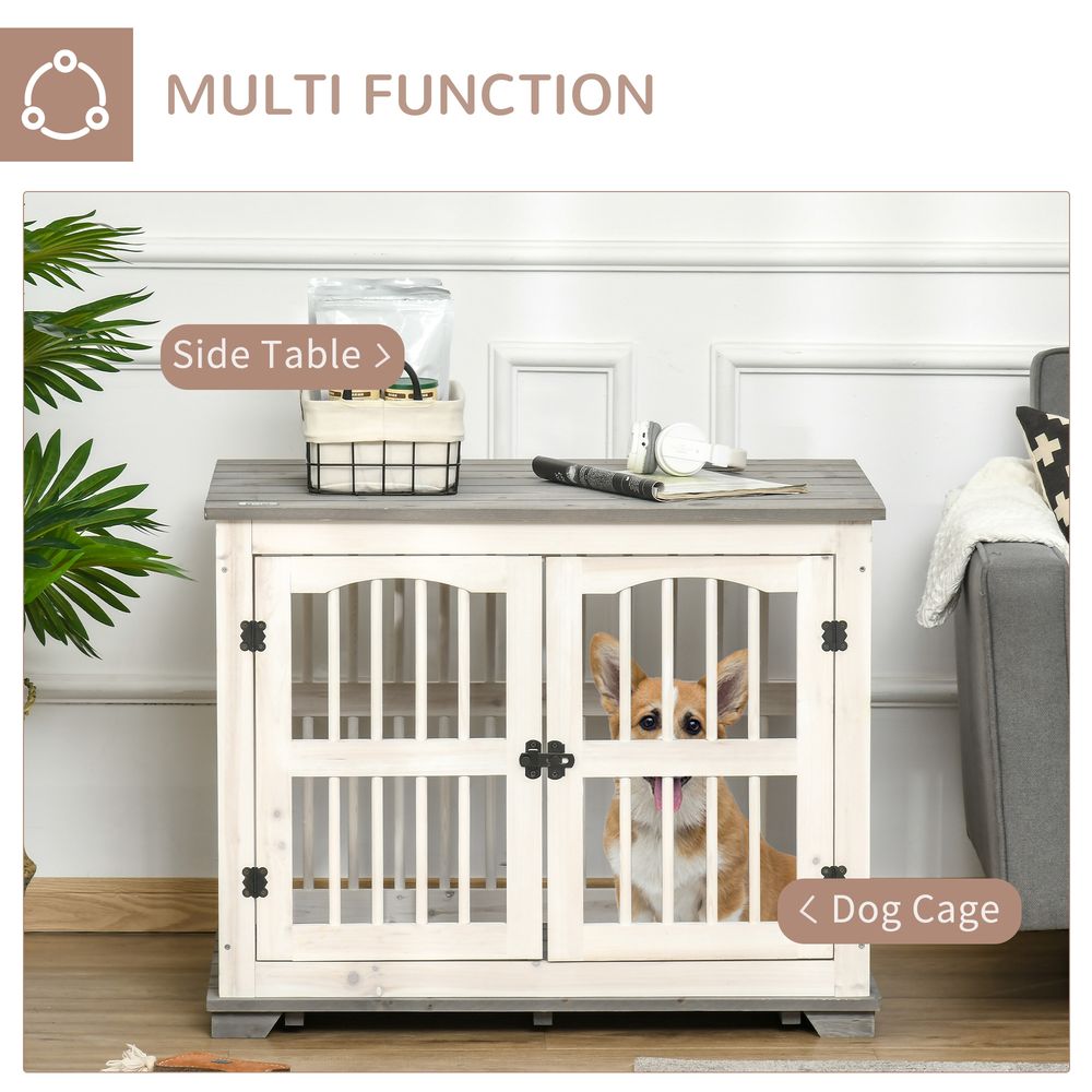 Small Dog Wooden Crate with Table
