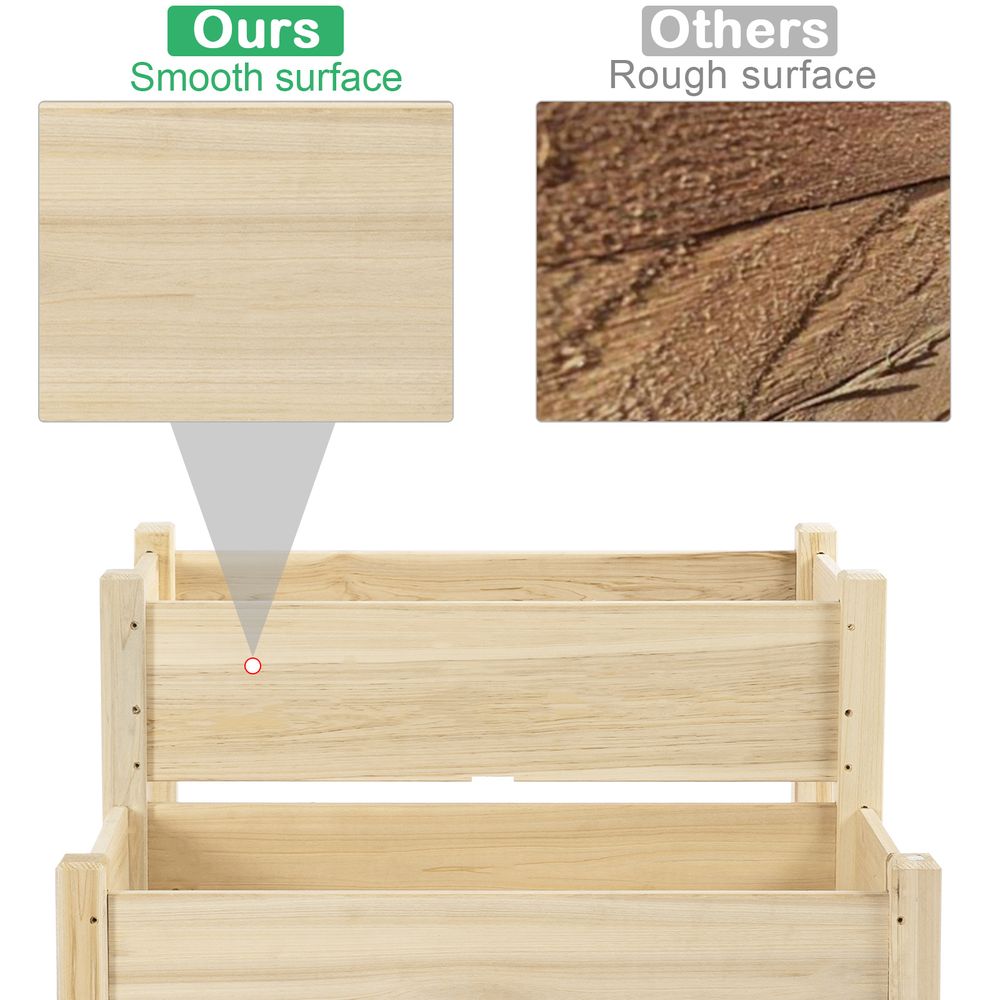 Fir Wood Raised Planter 2pcs