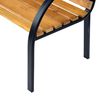 Steel and Wood Garden Bench