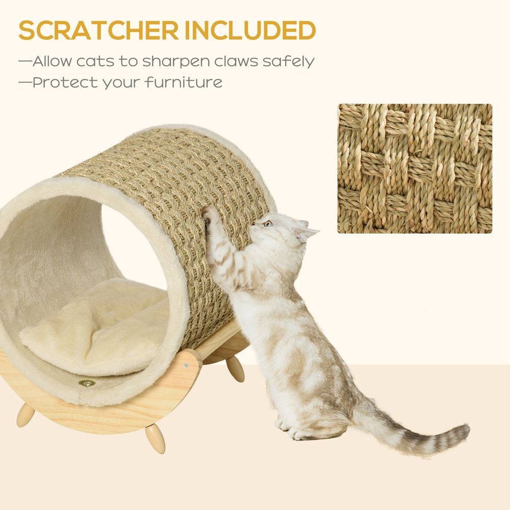 Circle Cat House with Scratcher