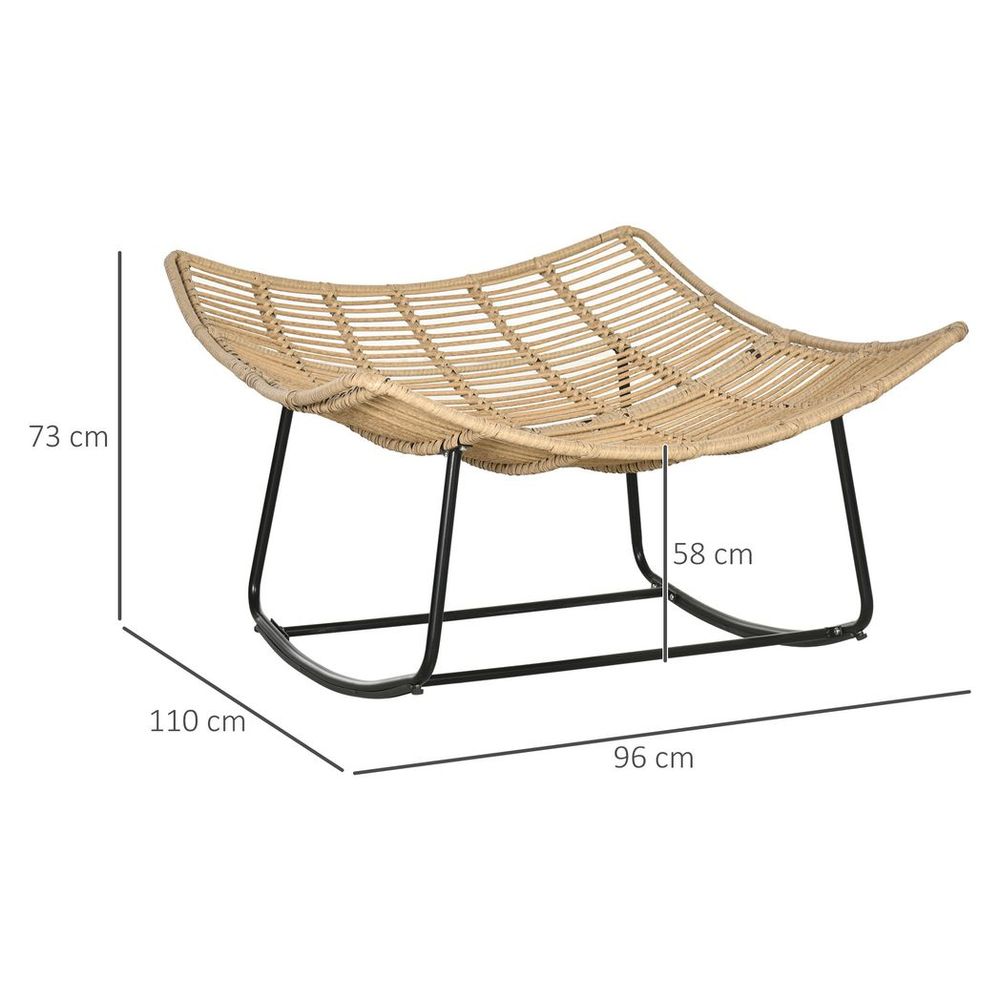 Rocking Chair Cushioned Rattan