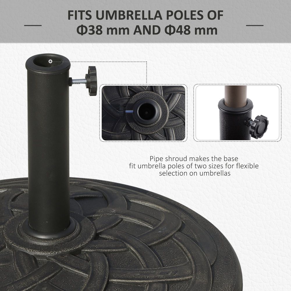 Bronze Circle Resin Parasol Stand