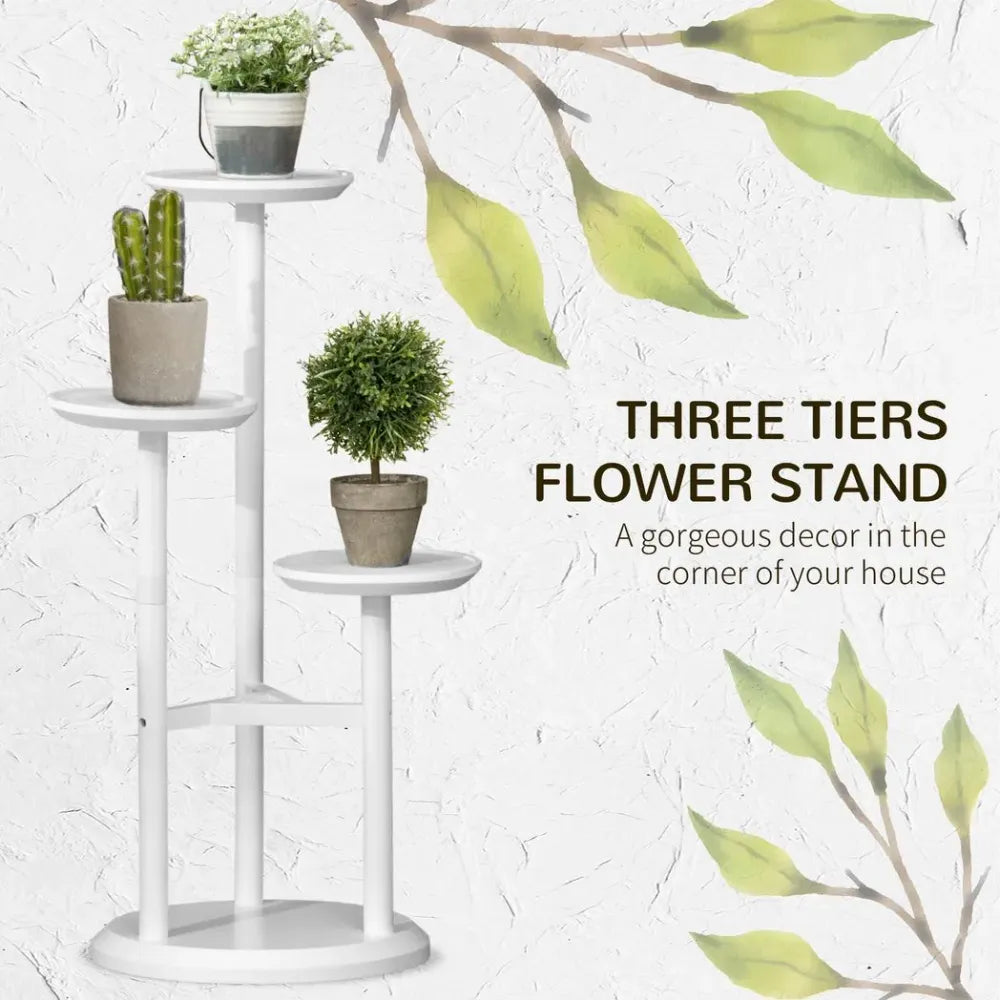White 3 Tiered Plant Stand