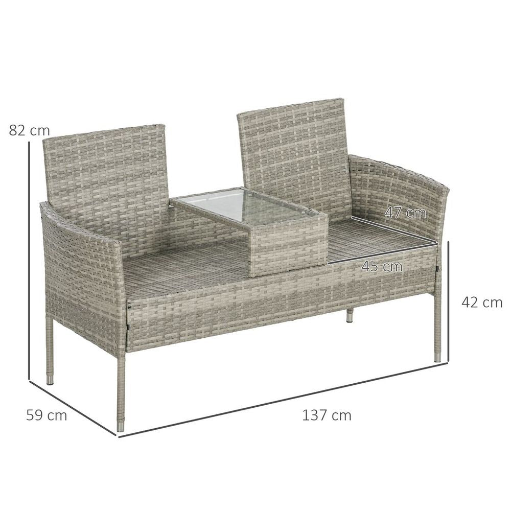 Rattan Chairs with Glass Middle Table