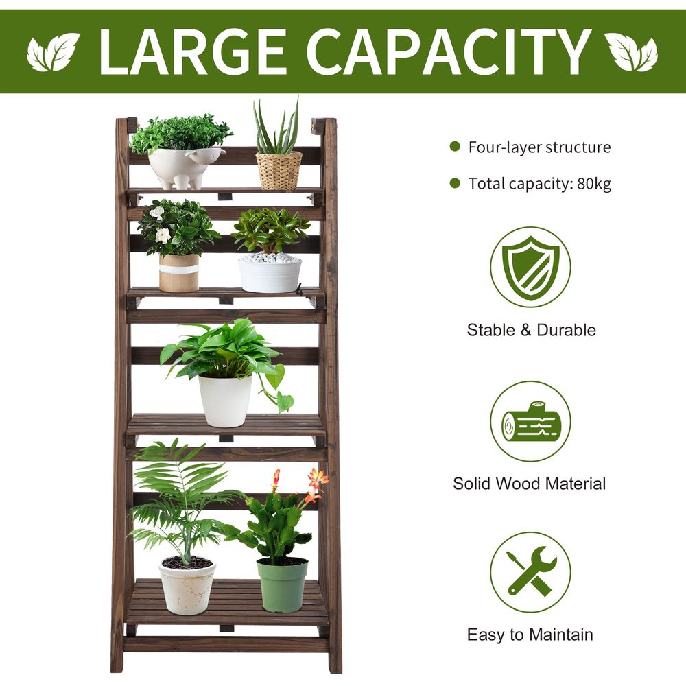 Foldable Plant Pot Stand 4-Tiers