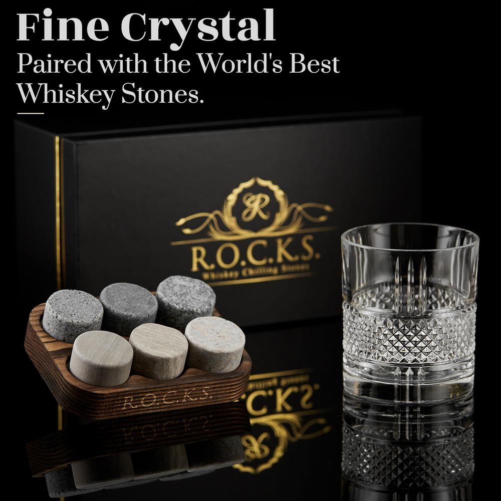 Whiskey Rocks Set with Glass