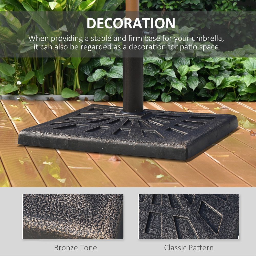 Bronze Garden Parasol Base Square