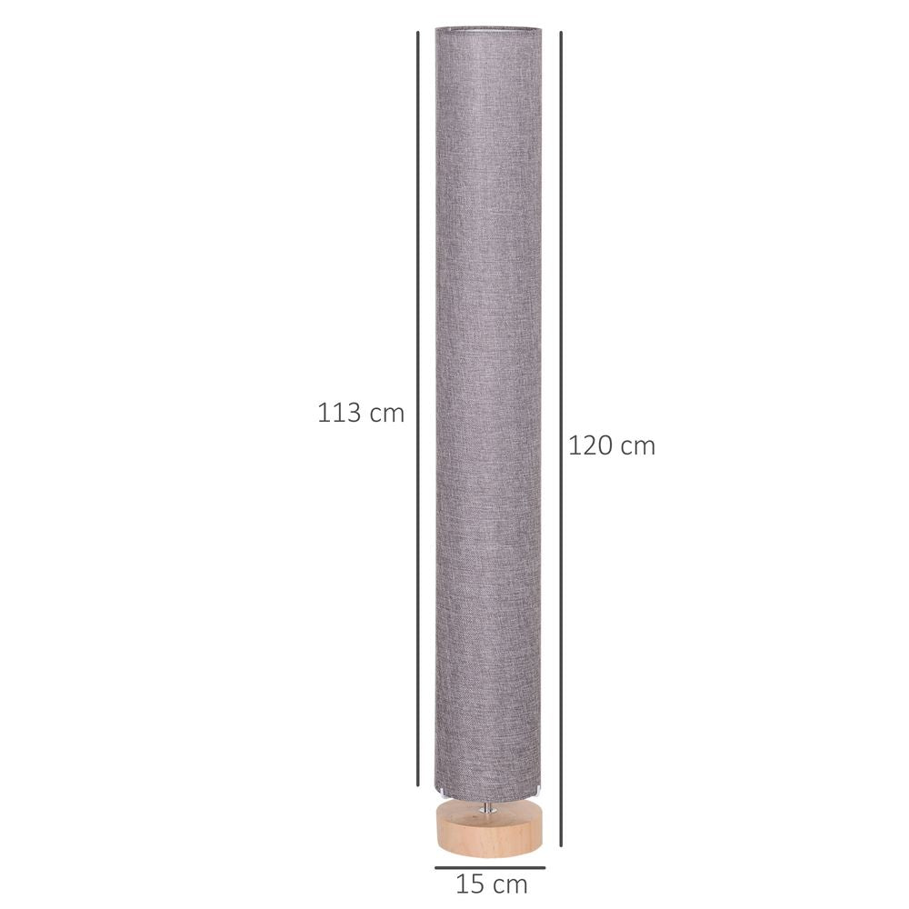 Floor Lamp with Grey Linen Fabric
