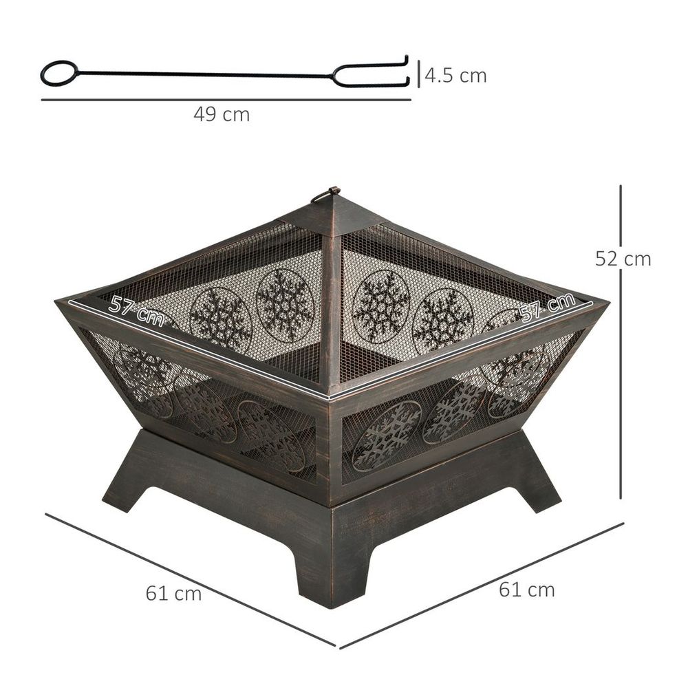 Fire Pit Griller with Cover