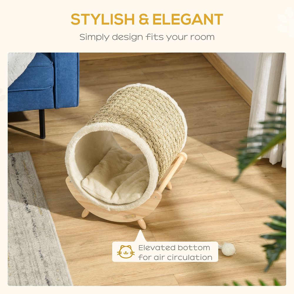 Circle Cat House with Scratcher