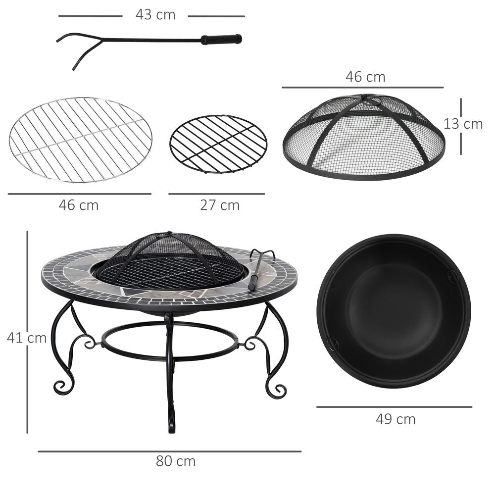 Mosaic Fire Pit/BBQ 80cm