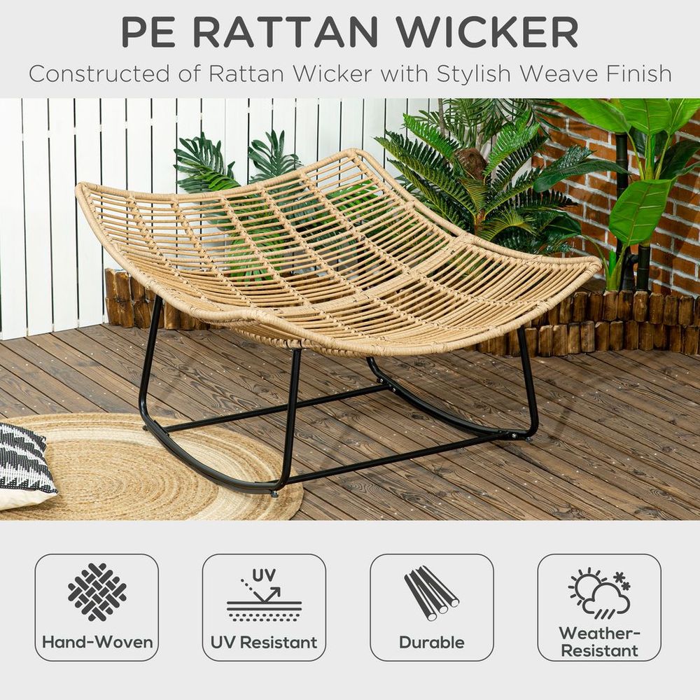 Rocking Chair Cushioned Rattan