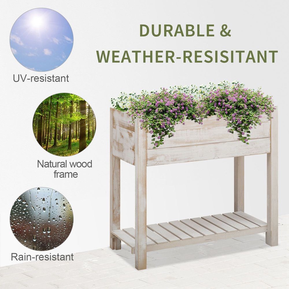 Planter with Storage Tier & 4 Pockets