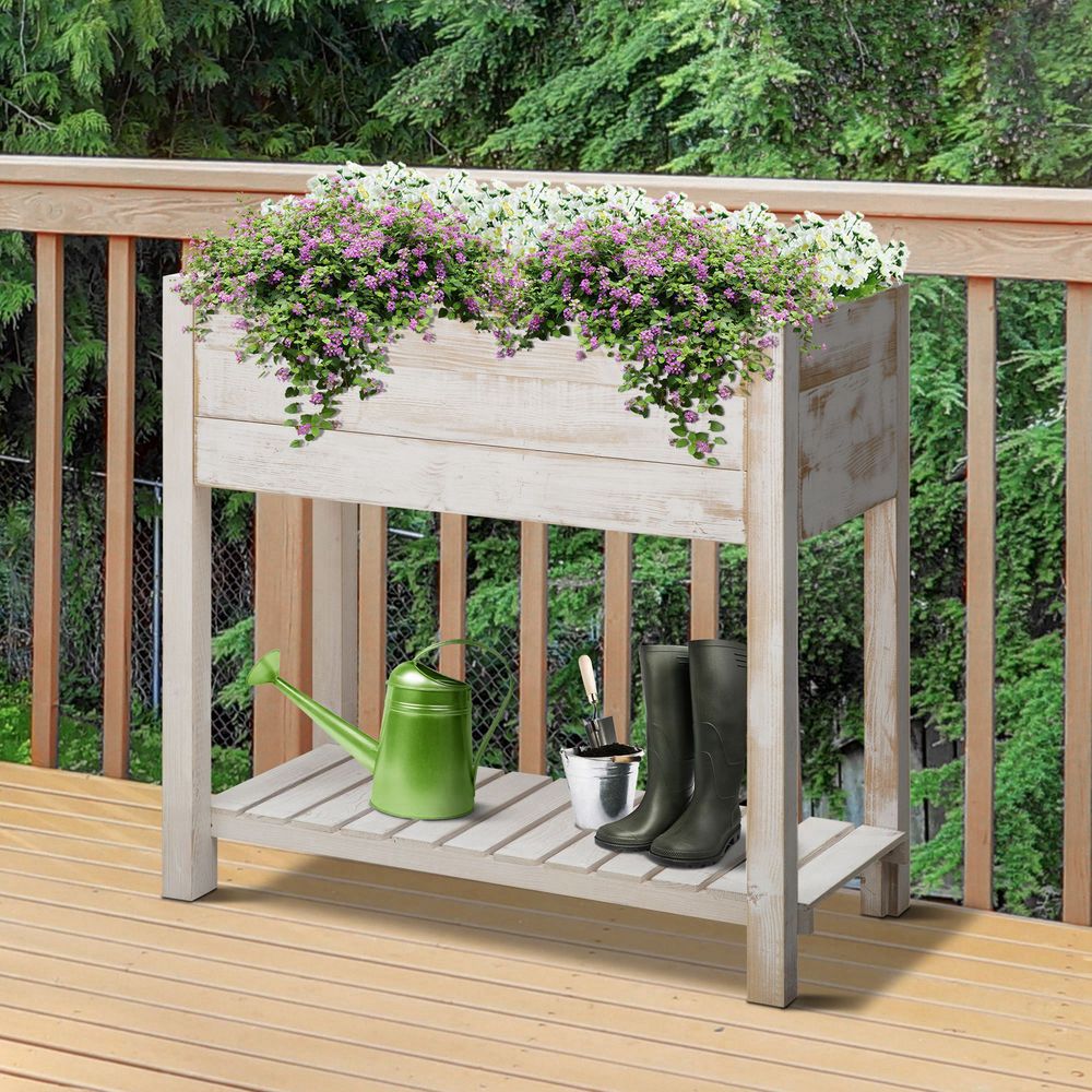 Planter with Storage Tier & 4 Pockets