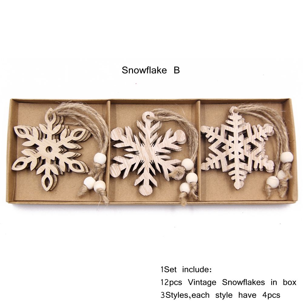 Wooden Snowflake Decorations