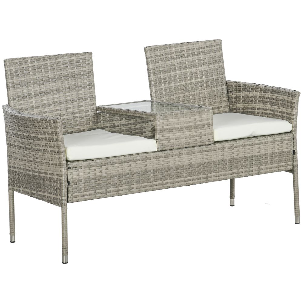 Rattan Chairs with Glass Middle Table