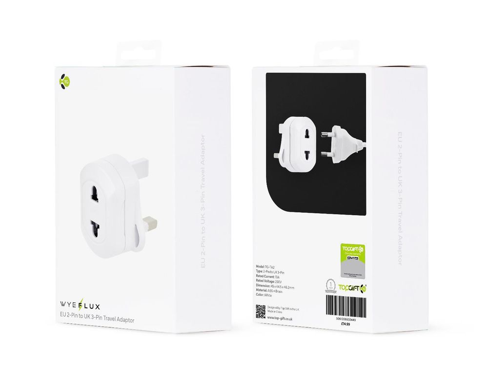 2 Pin to 3 Pin Travel Adapter