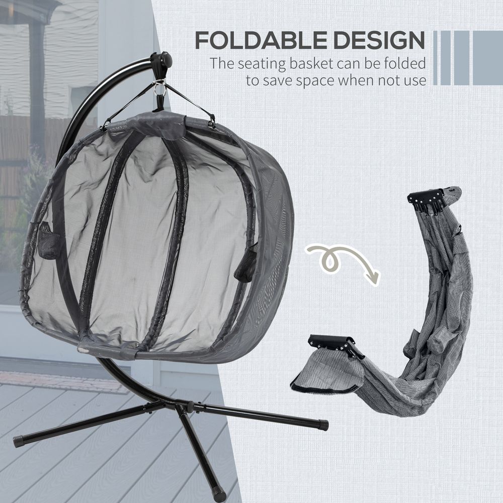 Double Seater Hanging Egg Chair Grey