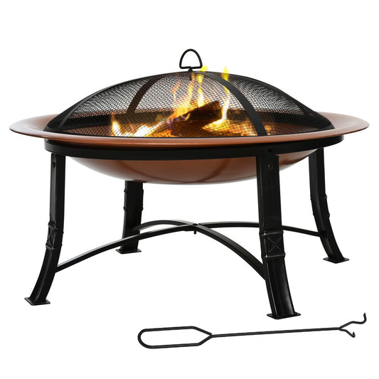 Steel Fire Pit with Spark Cover