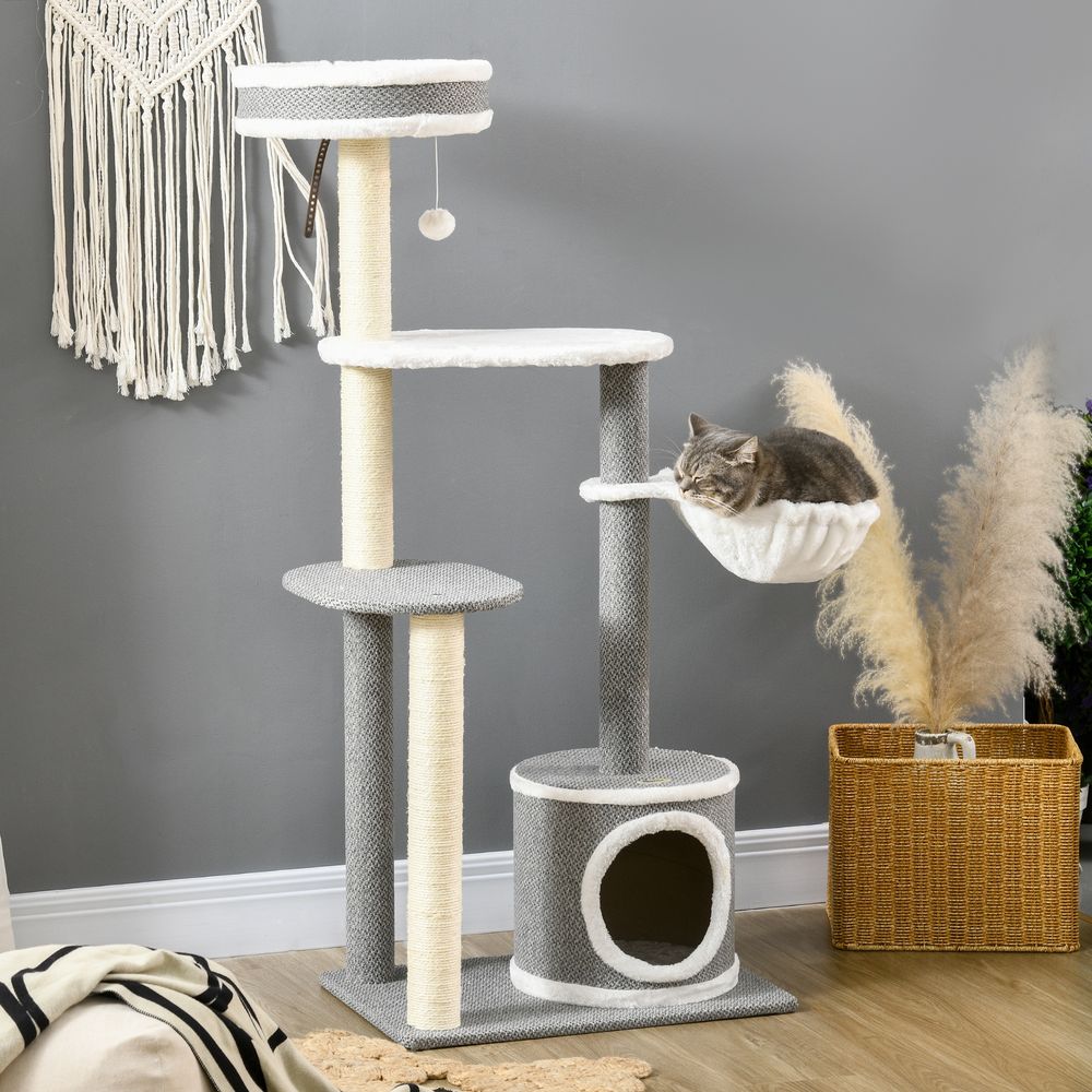 Cat Tree with Scratching Post & Hammock