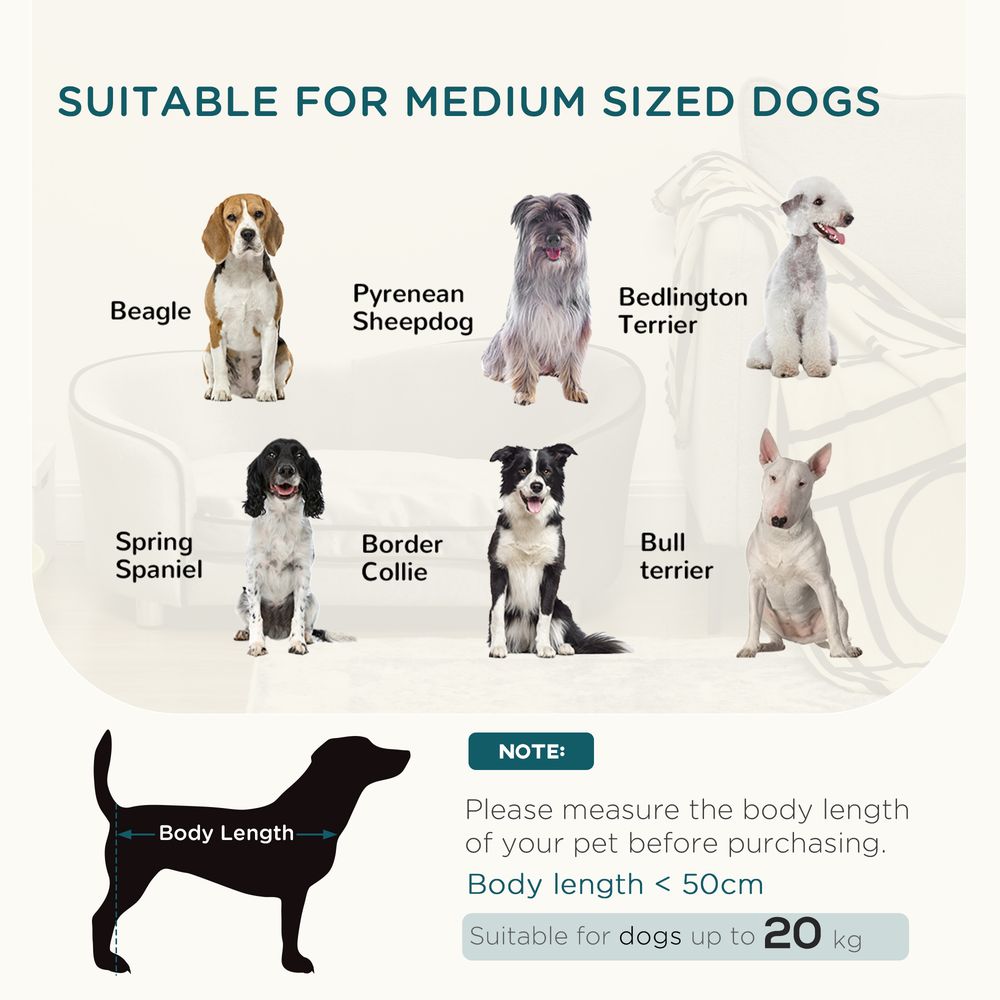 Silver Tone Medium Pet Sofa Bed