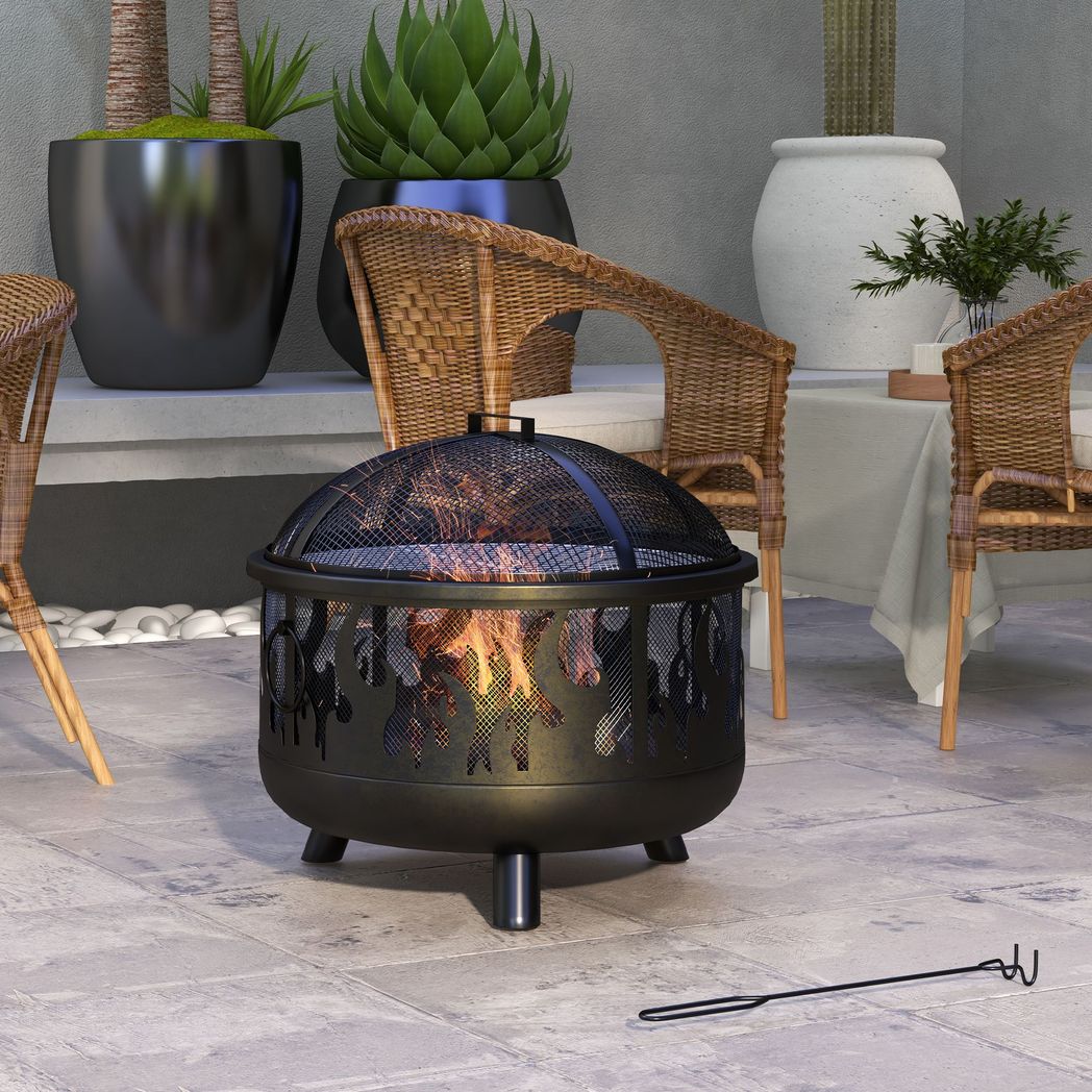 2-In-1 Fire Pit & Firewood BBQ