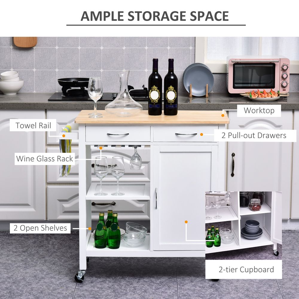 Trolley with 2 Drawers & 2 Shelves