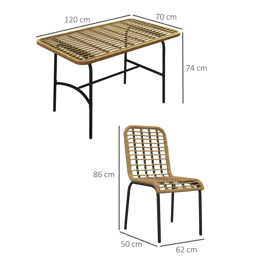 Glass Table & 4 Chairs Garden Set