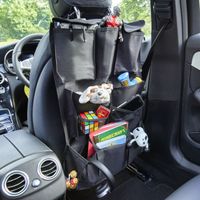 1 & 2 Deluxe Multi Pocket Hanging Car Back Seat Pouch Storage Organiser - Black