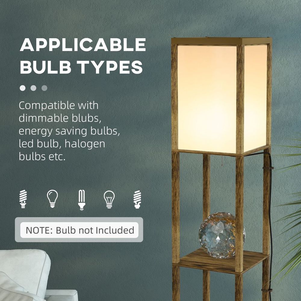 Dual Light Floor Lamp Brown