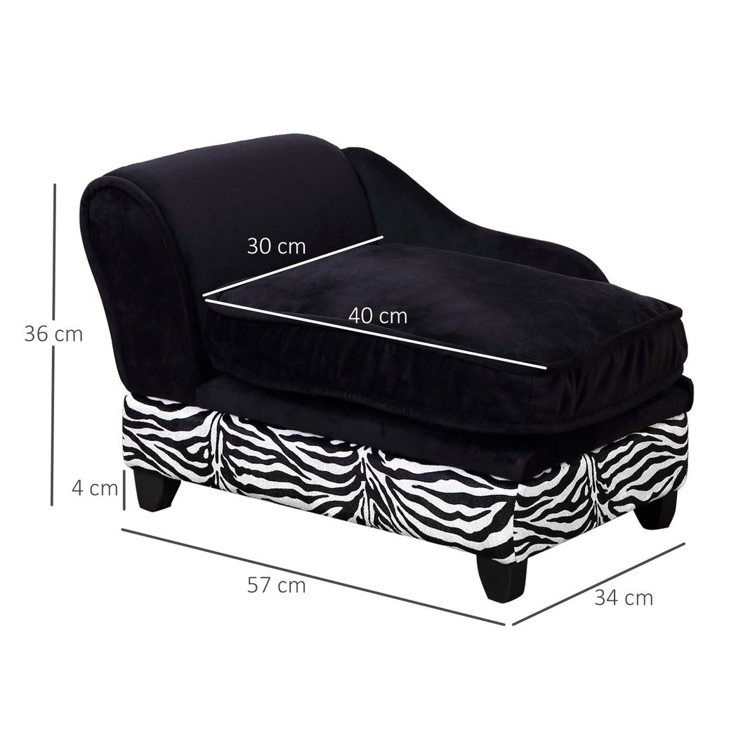 Zebra Print Sofa Pet Bed