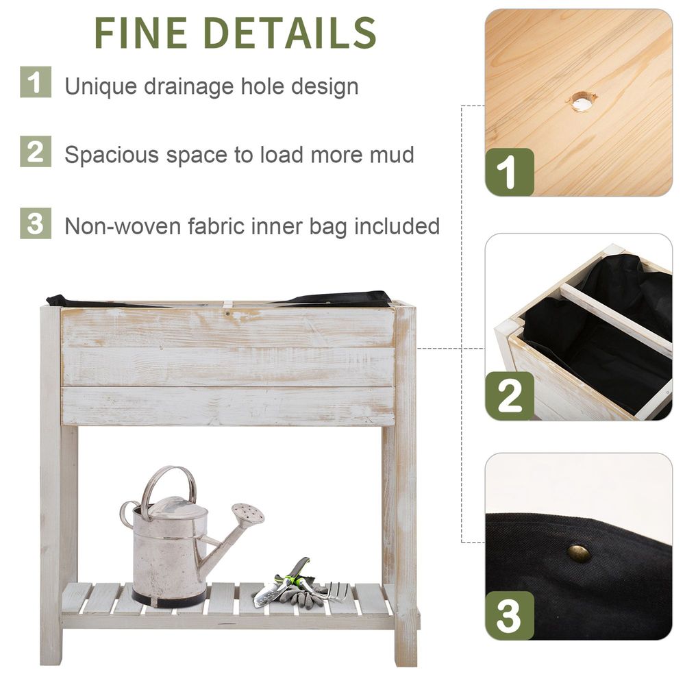 Planter with Storage Tier & 4 Pockets