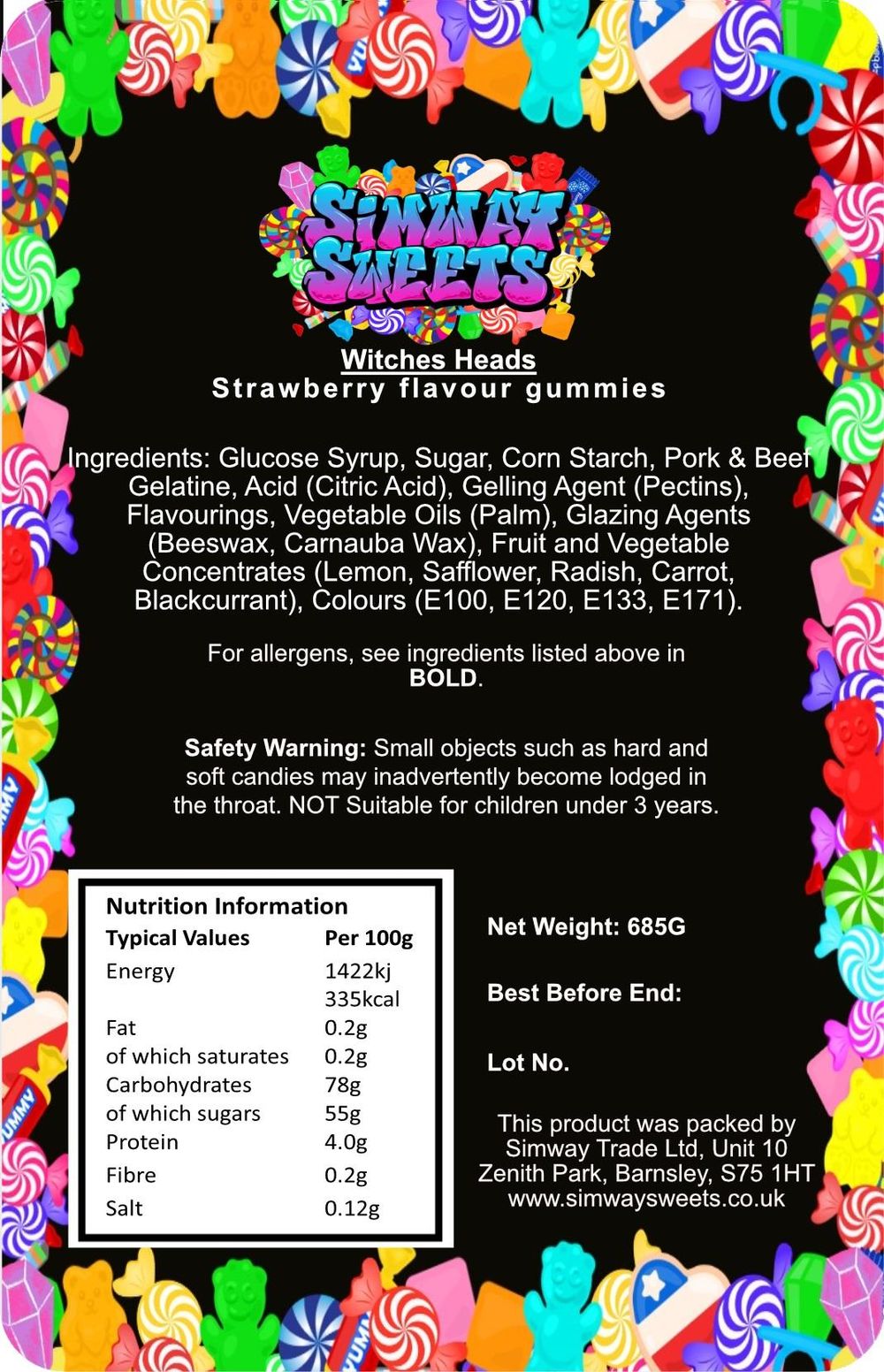 Witches Heads Gummy Sweets