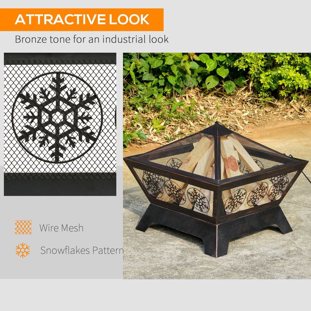 Fire Pit Griller with Cover