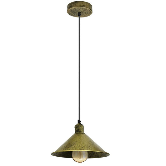 Lampshade Industrial Brushed Brass  with Bulb