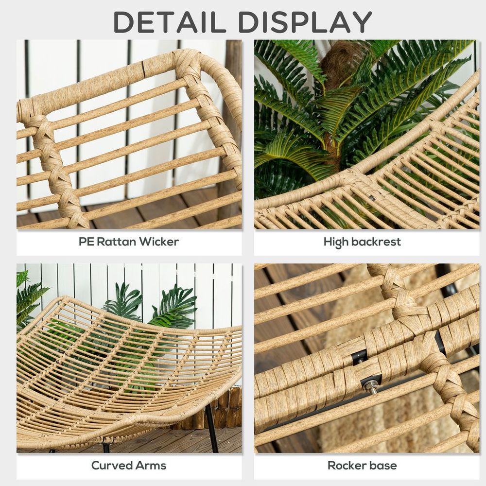 Rocking Chair Cushioned Rattan