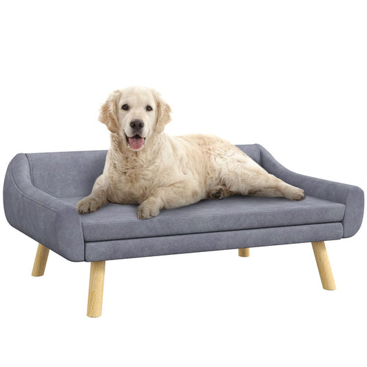 Grey Sofa Style Raised Dog Bed