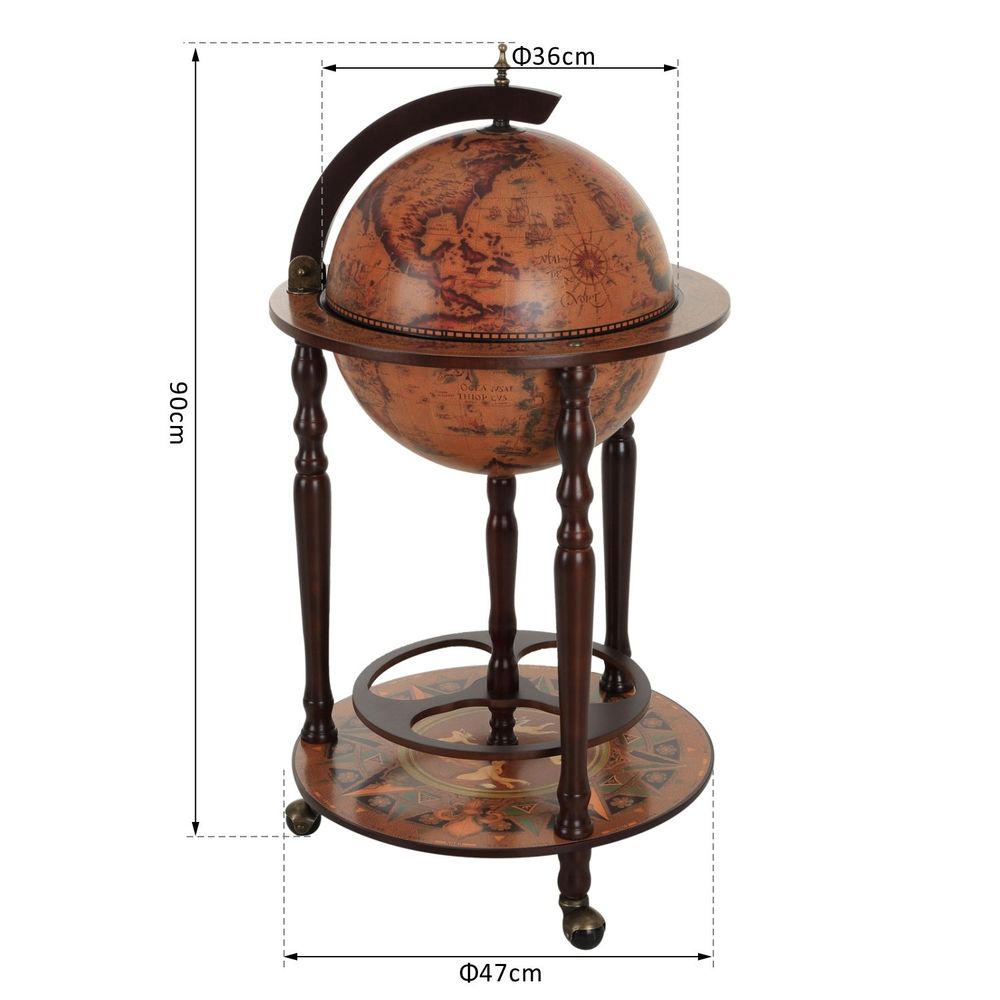 Retro Style Globe Bar 47cm