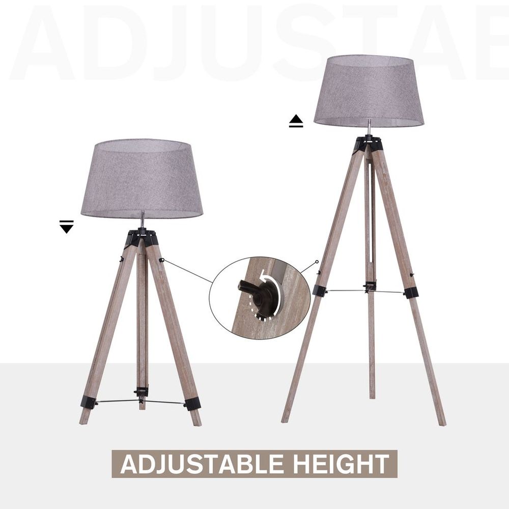 Tripod Fabric Shade Lamp