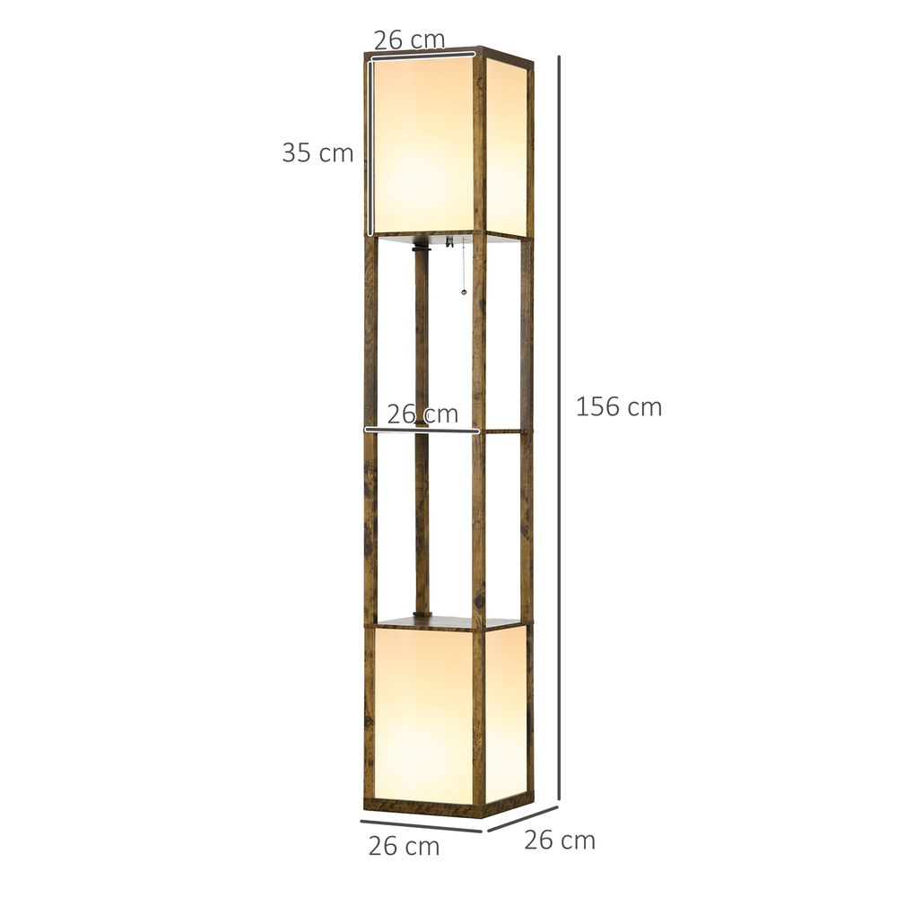 Dual Light Floor Lamp Brown